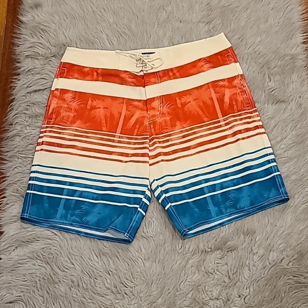 American eagle outfitters mens red, blue and white board shorts size large